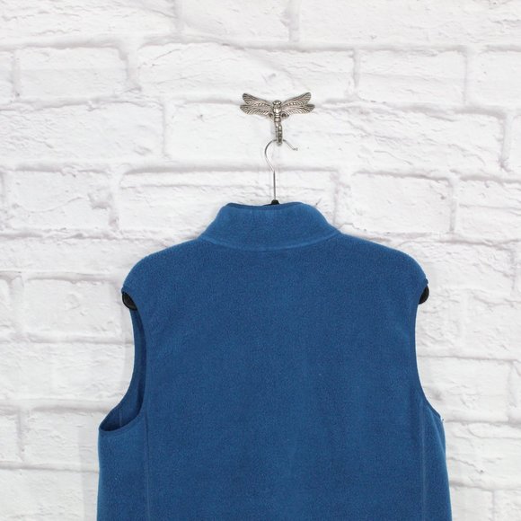 LL Bean Blue Polyester Zip-up Sweater Fleece Vest Size L Tall - Picture 5 of 9